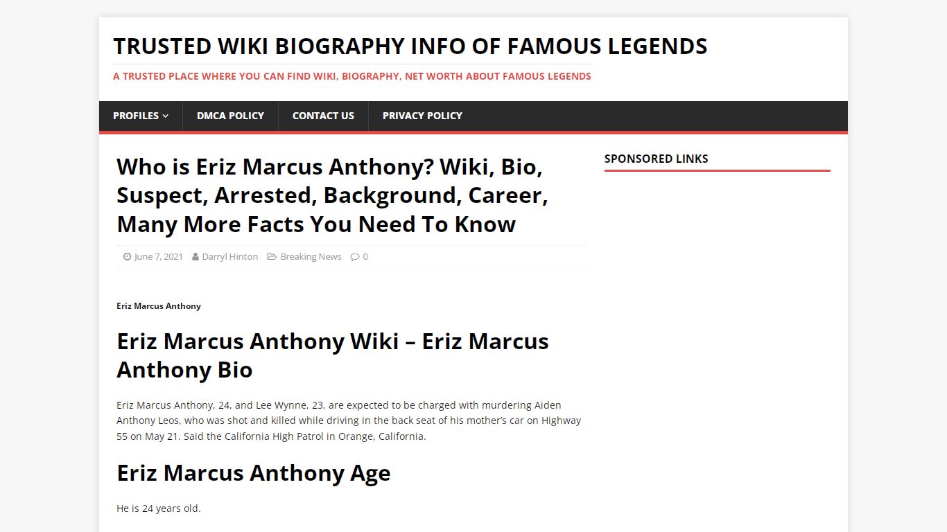 Who is Eriz Marcus Anthony? Wiki, Bio, Suspect, Arrested, Background ...